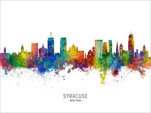 Syracuse New York Skyline Cityscape Poster Art Print