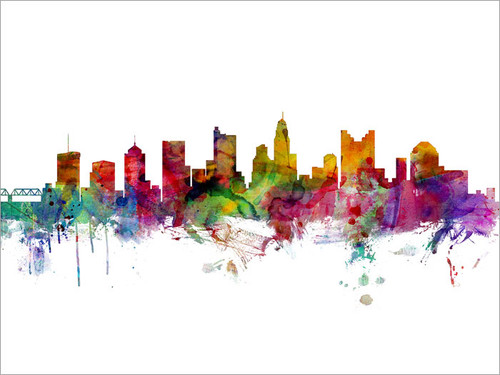 Columbus Ohio Skyline Cityscape Poster Art Print