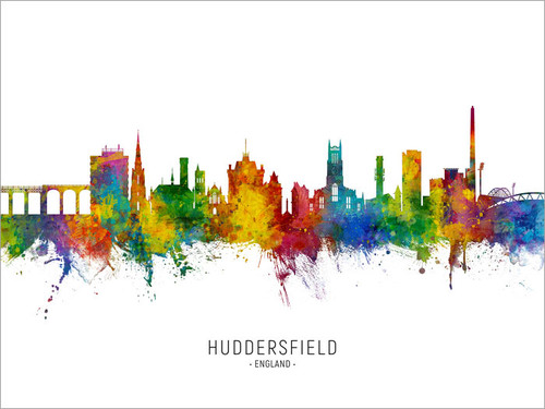 Huddersfield England Skyline Cityscape Poster Art Print