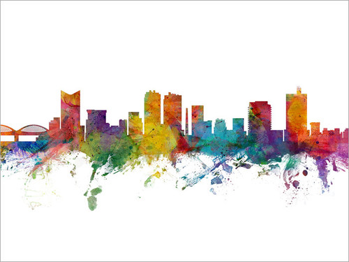 Fort Worth Texas Skyline Cityscape Poster Art Print