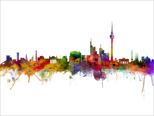 Berlin Deutschland Skyline Cityscape Poster Art Print