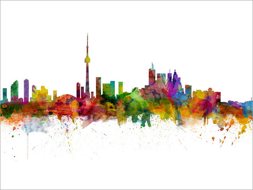 Toronto Canada Skyline Cityscape Poster Art Print