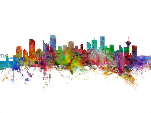 Vancouver Canada Skyline Cityscape Poster Art Print