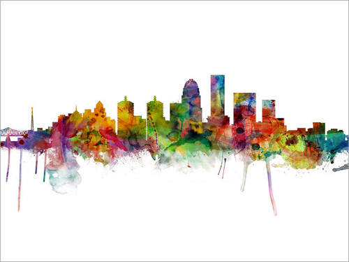 Louisville Kentucky Skyline Cityscape Poster Art Print