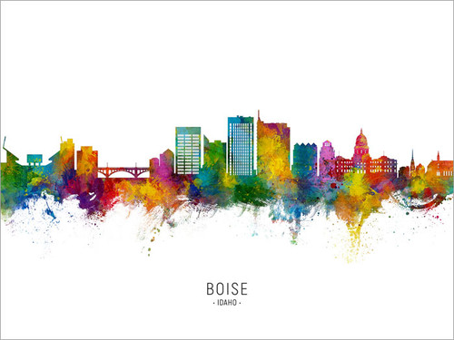 Boise Idaho Skyline Cityscape Poster Art Print