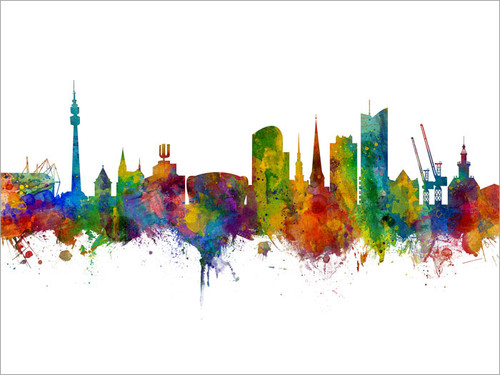 Dortmund Deutschland Skyline Cityscape Poster Art Print