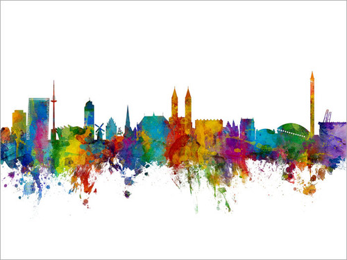 Bremen Deutschland Skyline Cityscape Poster Art Print