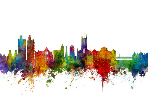 Stoke-on-Trent England Skyline Cityscape Poster Art Print