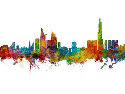 Ho Chi Minh City Vietnam Skyline Cityscape Poster Art Print