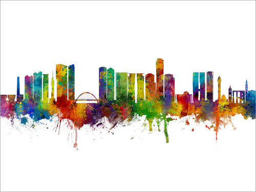 Tel Aviv Israel Skyline Cityscape Poster Art Print