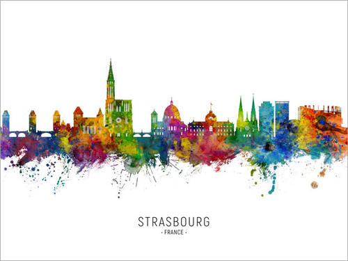 Strasbourg France Skyline Cityscape Poster Art Print