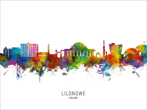 Lilongwe Malawi Skyline Cityscape Poster Art Print