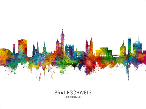 Braunschweig Deutschland Skyline Cityscape Poster Art Print