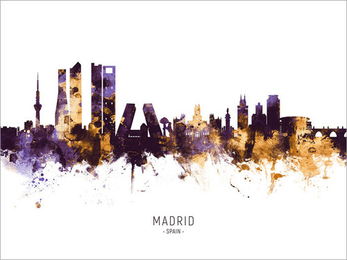 Madrid Spain Skyline Cityscape Poster Art Print