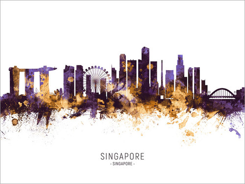 Singapore Singapore Skyline Cityscape Poster Art Print