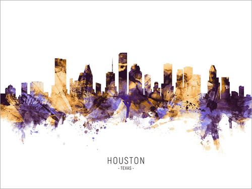 Houston Texas Skyline Cityscape Poster Art Print