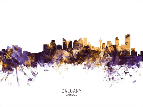 Calgary Canada Skyline Cityscape Poster Art Print