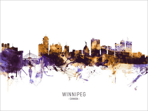 Winnipeg Canada Skyline Cityscape Poster Art Print