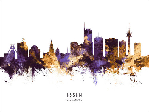 Essen Deutschland Skyline Cityscape Poster Art Print