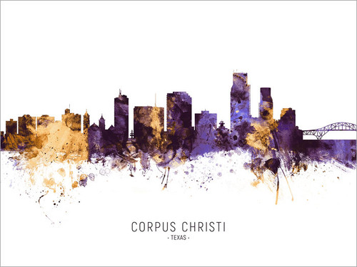 Corpus Christi Texas Skyline Cityscape Poster Art Print