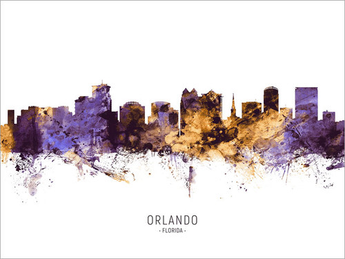 Orlando Florida Skyline Cityscape Poster Art Print