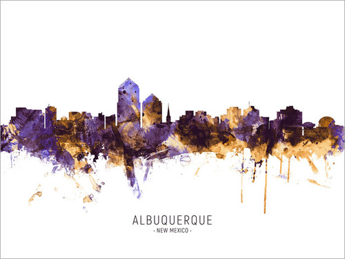 Albuquerque New Mexico Skyline Cityscape Poster Art Print