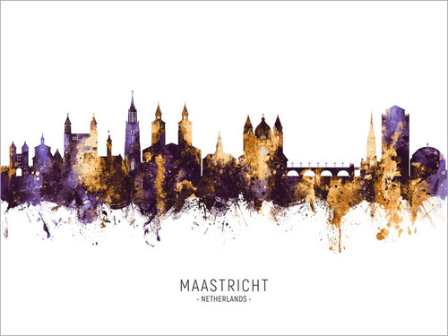 Maastricht Netherlands Skyline Cityscape Poster Art Print