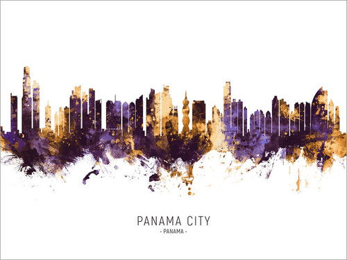 Panama City Panama Skyline Cityscape Poster Art Print