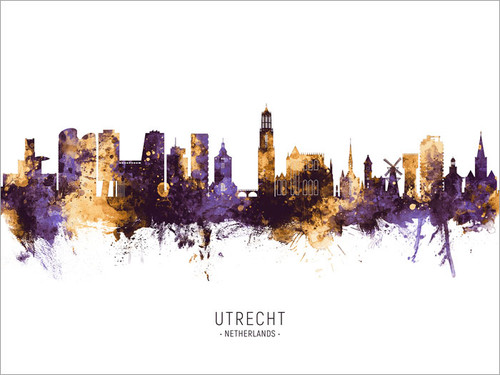 Utrecht Netherlands Skyline Cityscape Poster Art Print