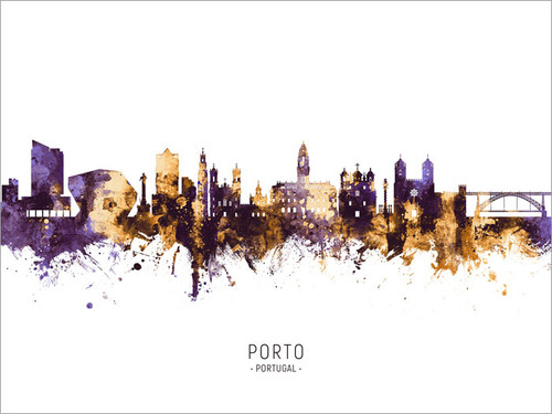 Porto Portugal Skyline Cityscape Poster Art Print