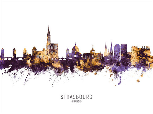 Strasbourg France Skyline Cityscape Poster Art Print