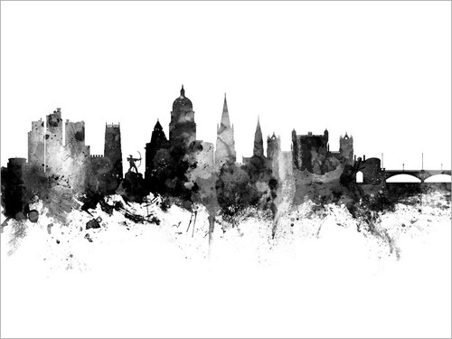 Nottingham England Skyline Cityscape Poster Art Print