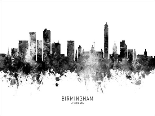 Birmingham England Skyline Cityscape Poster Art Print