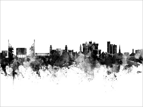 Fayetteville Arkansas Skyline Cityscape Poster Art Print