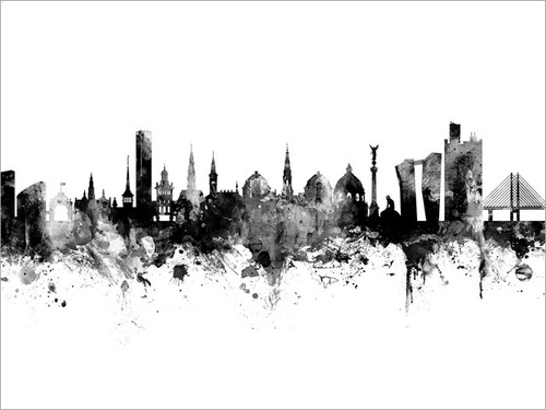 Copenhagen Denmark Skyline Cityscape Poster Art Print