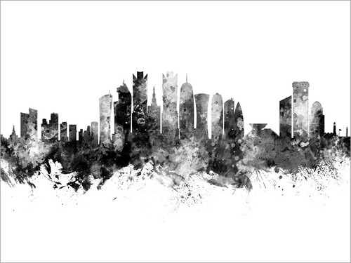 Doha Qatar Skyline Cityscape Poster Art Print