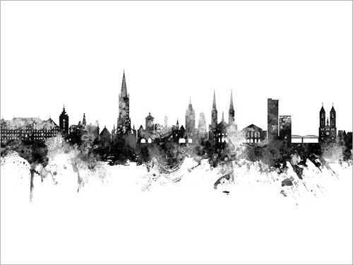 Freiburg Deutschland Skyline Cityscape Poster Art Print