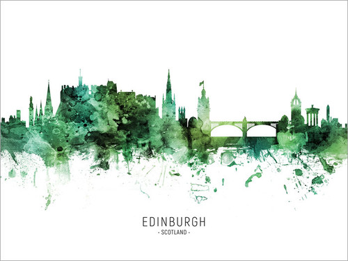 Edinburgh Scotland Skyline Cityscape Poster Art Print