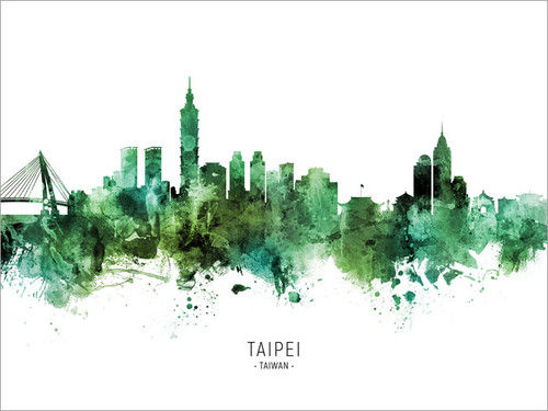 Taipei Taiwan Skyline Cityscape Poster Art Print