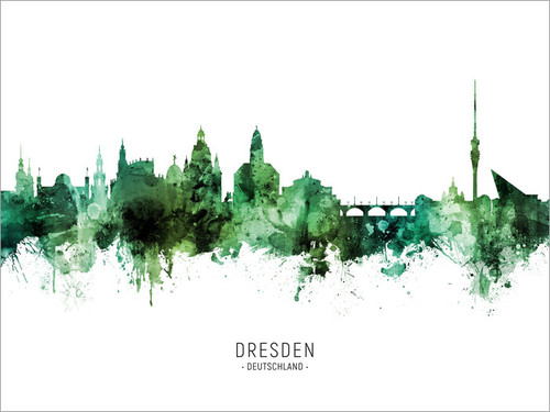 Dresden Deutschland Skyline Cityscape Poster Art Print