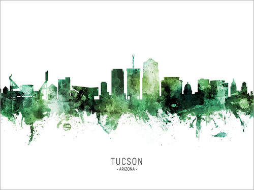 Tucson Arizona Skyline Cityscape Poster Art Print