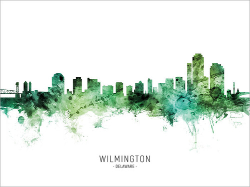 Wilmington Delaware Skyline Cityscape Poster Art Print