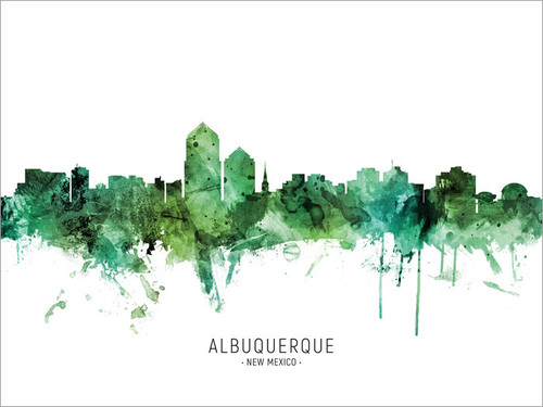 Albuquerque New Mexico Skyline Cityscape Poster Art Print