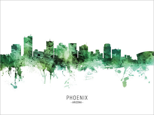 Phoenix Arizona Skyline Cityscape Poster Art Print