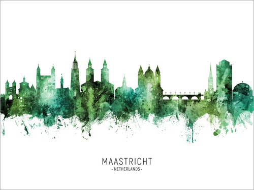 Maastricht Netherlands Skyline Cityscape Poster Art Print