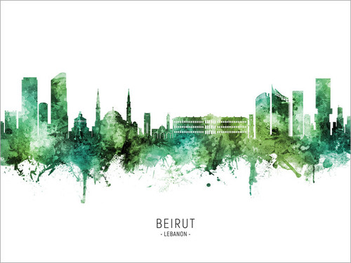 Beirut Lebanon Skyline Cityscape Poster Art Print