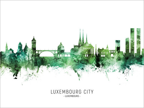 Luxembourg City Luxembourg Skyline Cityscape Poster Art Print