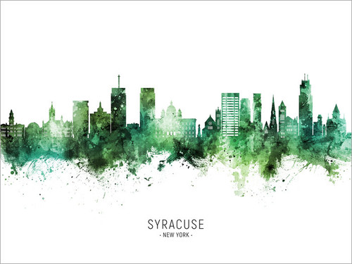 Syracuse New York Skyline Cityscape Poster Art Print