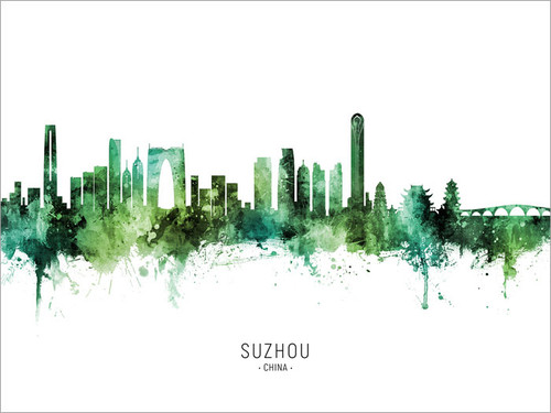 Suzhou China Skyline Cityscape Poster Art Print