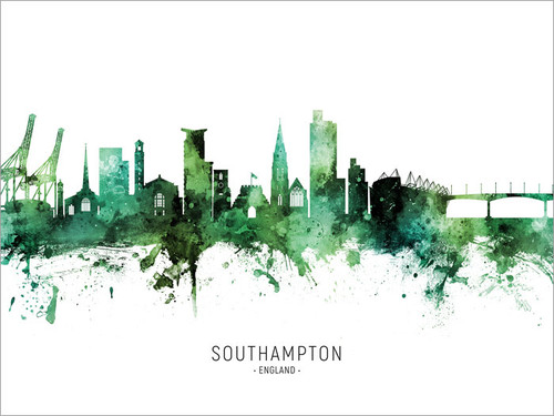 Southampton England Skyline Cityscape Poster Art Print